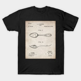 Kitchen Spoon Patent - Cook Chef Farmhouse Decor Art - Antique T-Shirt